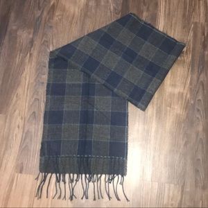 Navy and Grey Plaid Scarf